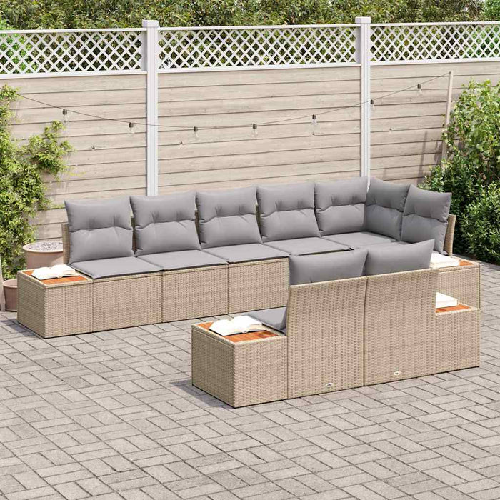 Set de canapele pentru grădină 8 pcs Beige și gri deschis - WALTI WALTI