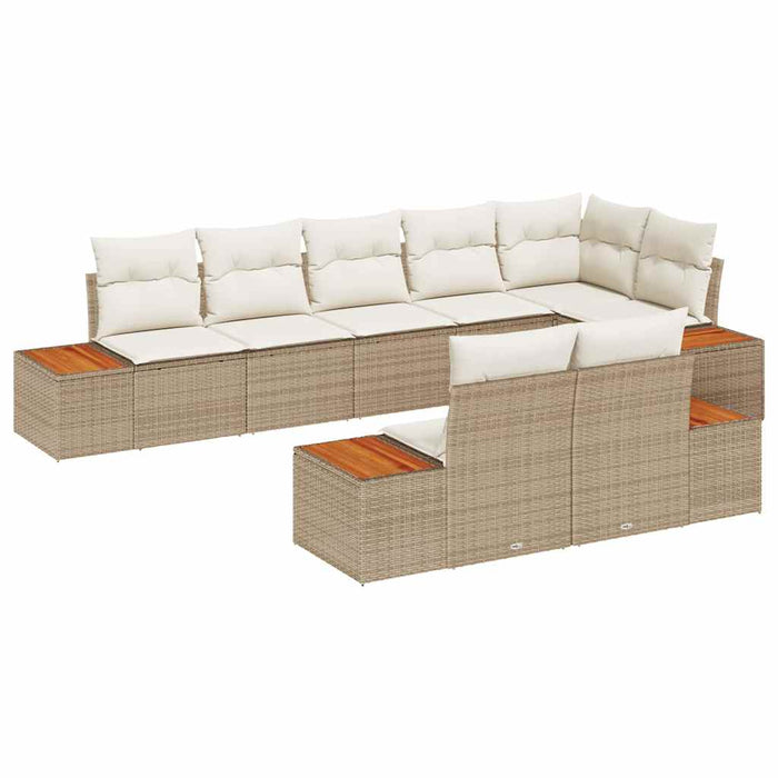 Set de canapele pentru grădină cu pernă 8 pcs bej și crem - WALTI WALTI