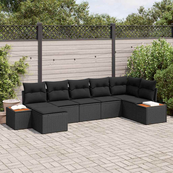 Set de canapele pentru grădină 7 pcs Negru 319 x 154 x 85 cm - WALTI WALTI