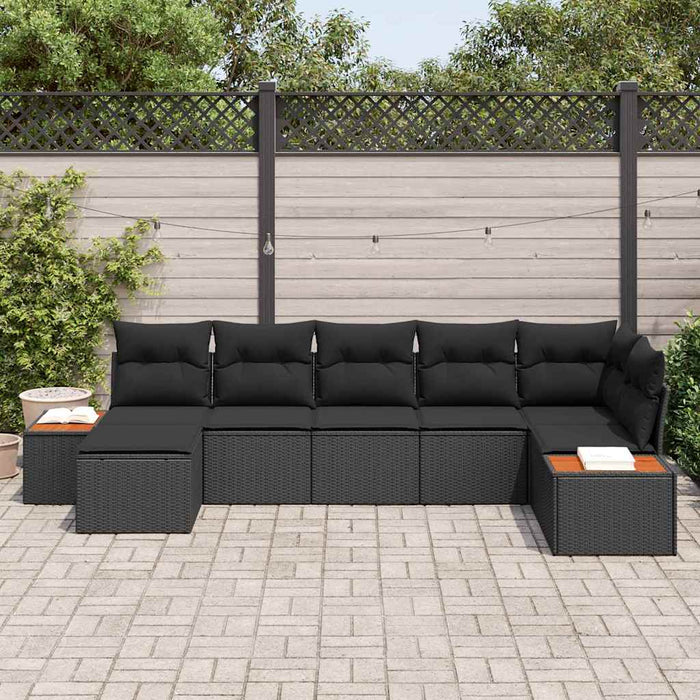 Set de canapele pentru grădină 7 pcs Negru 319 x 154 x 85 cm - WALTI WALTI