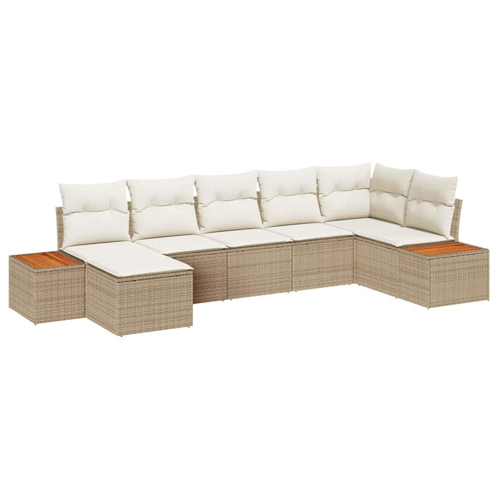 Set de canapele pentru grădină cu pernă 7 pcs bej și crem - WALTI WALTI