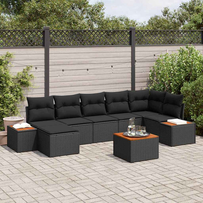 Set de canapele pentru grădină 8 pcs Negru 319 x 154 x 85 cm - WALTI WALTI