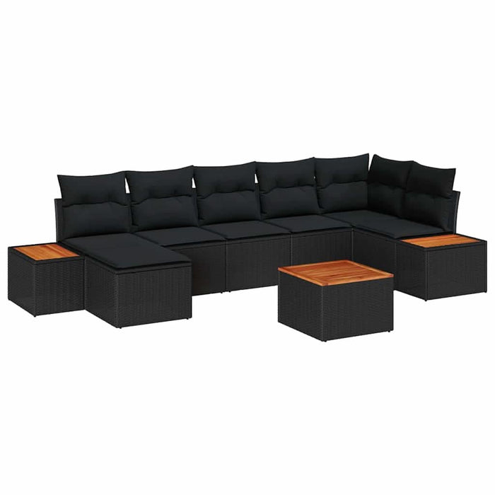 Set de canapele pentru grădină 8 pcs Negru 319 x 154 x 85 cm - WALTI WALTI