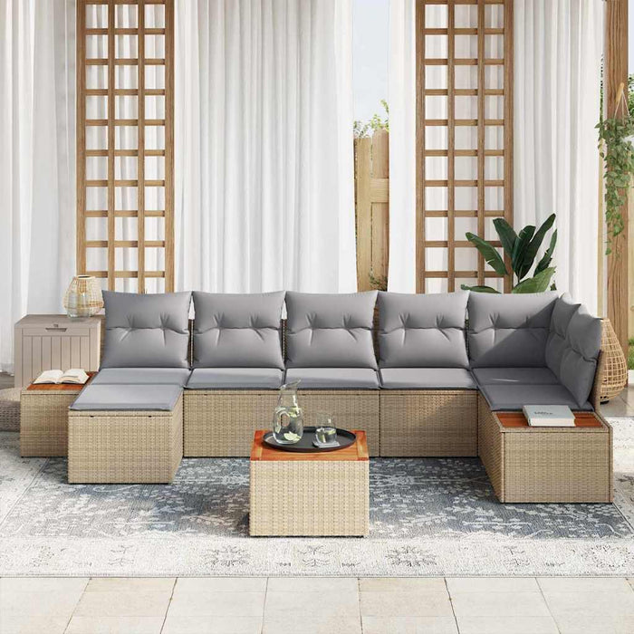 Set de canapele pentru grădină 8 pcs Beige și gri deschis - WALTI WALTI
