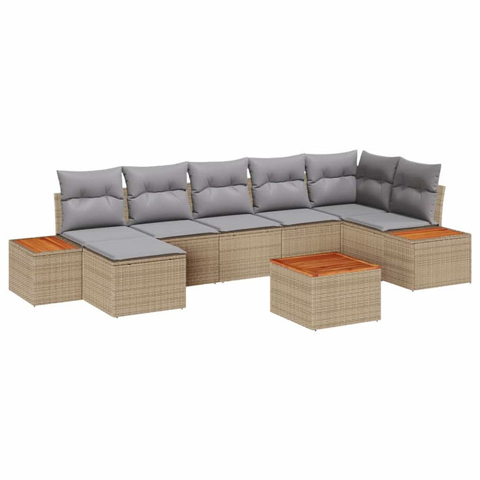 Set de canapele pentru grădină 8 pcs Beige și gri deschis - WALTI WALTI