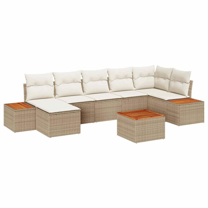 Set de canapele pentru grădină cu pernă 8 pcs bej și crem - WALTI WALTI