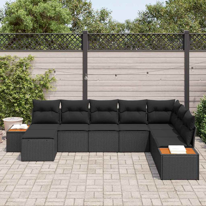 Set de canapele pentru grădină 8 pcs Negru 319 x 209 x 85 cm - WALTI WALTI