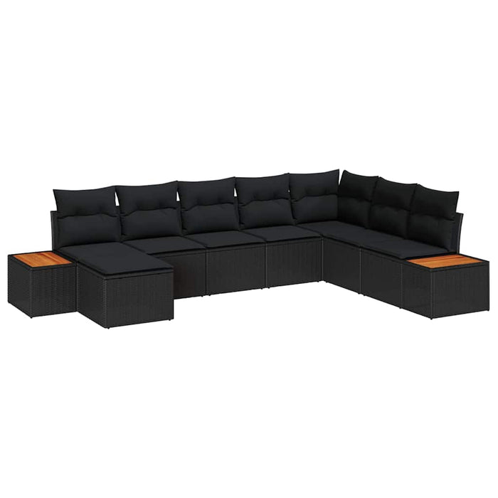 Set de canapele pentru grădină 8 pcs Negru 319 x 209 x 85 cm - WALTI WALTI