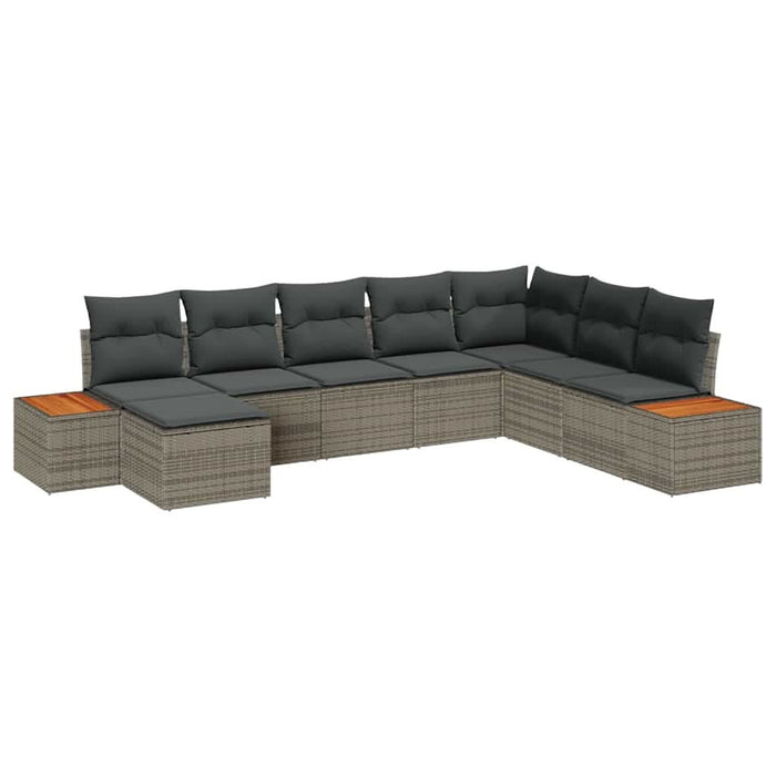 Set de canapele pentru grădină cu pernă 9 pcs Gri Poliratan - WALTI WALTI