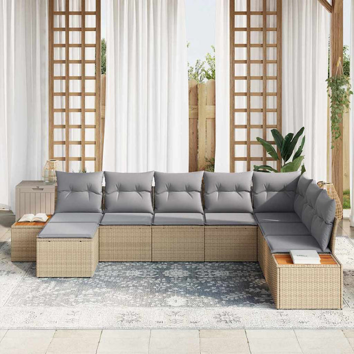 Set de canapele pentru grădină 9 pcs Beige și gri deschis - WALTI WALTI