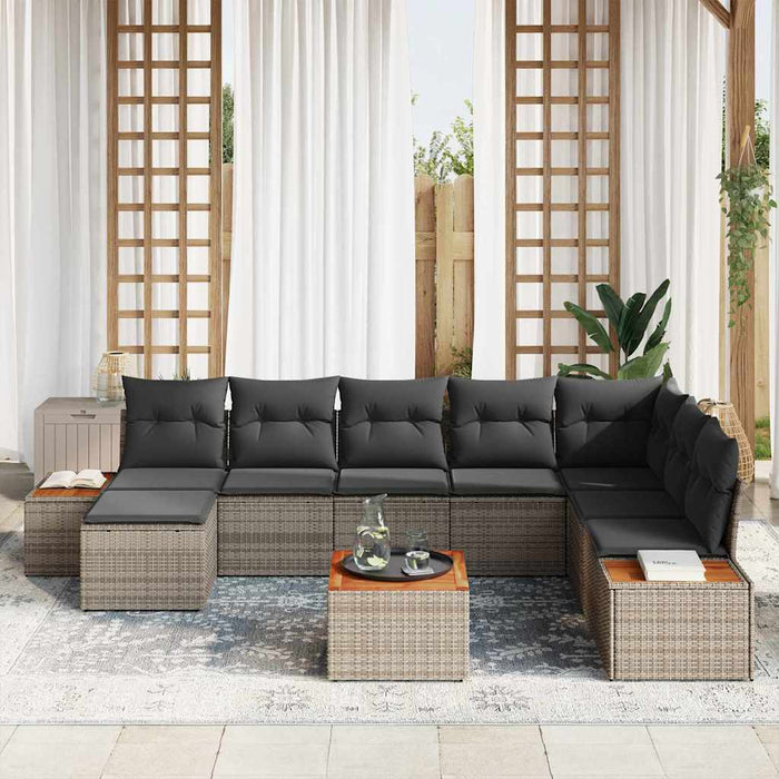 Set de canapele pentru grădină 9 pcs Gri 319 x 209 x 85 cm - WALTI WALTI
