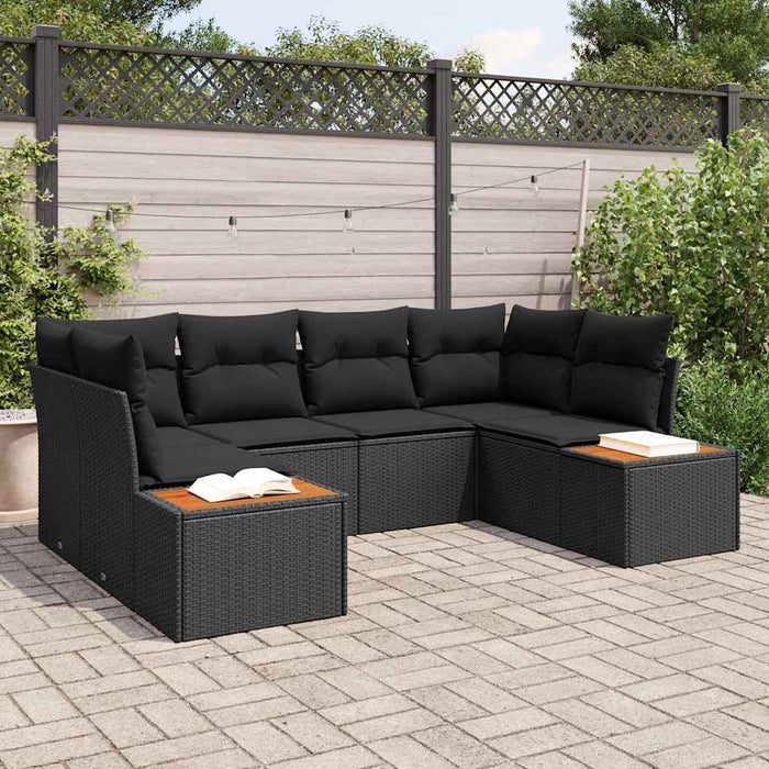 Set de canapele pentru grădină 6 pcs Negru 234 x 154 x 85 cm - WALTI WALTI