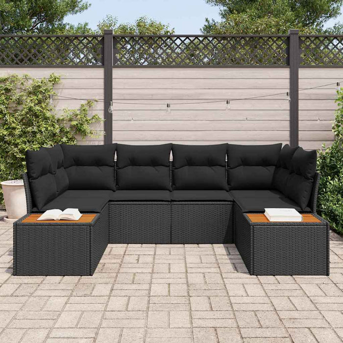 Set de canapele pentru grădină 6 pcs Negru 234 x 154 x 85 cm - WALTI WALTI