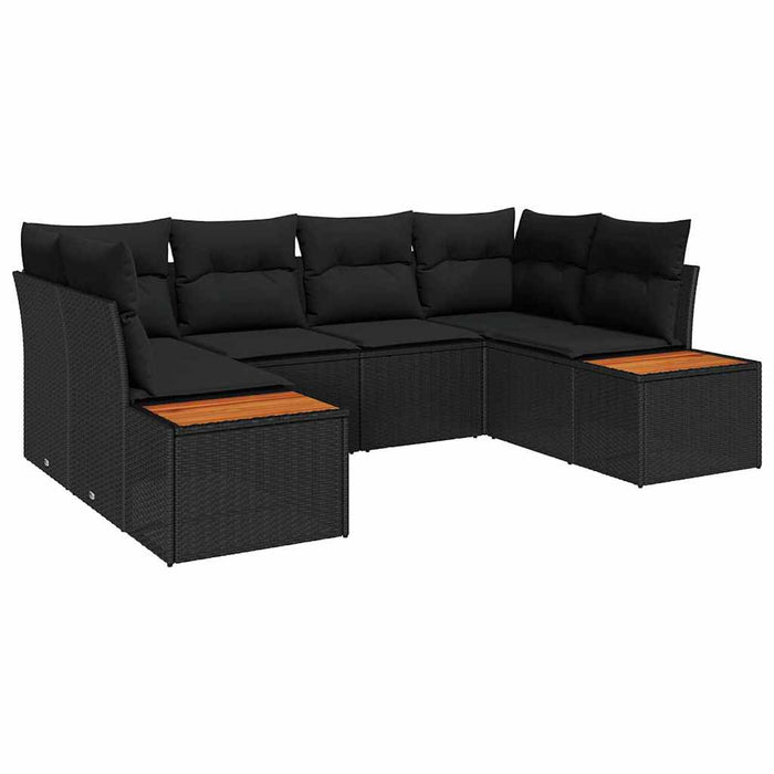 Set de canapele pentru grădină 6 pcs Negru 234 x 154 x 85 cm - WALTI WALTI