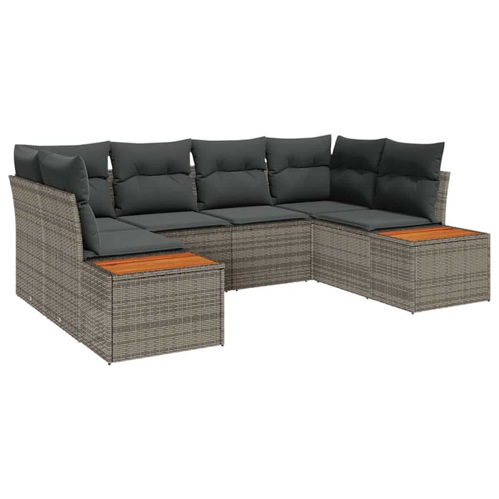 Set de canapele pentru grădină cu pernă 6 pcs Gri Poliratan - WALTI WALTI