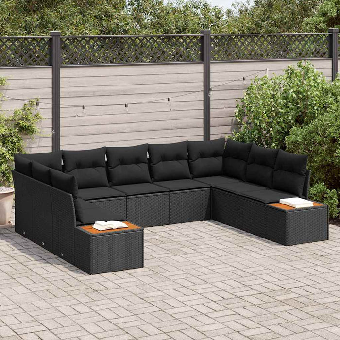 Set de canapele pentru grădină 5 pcs Negru 289 x 209 x 85 cm - WALTI WALTI