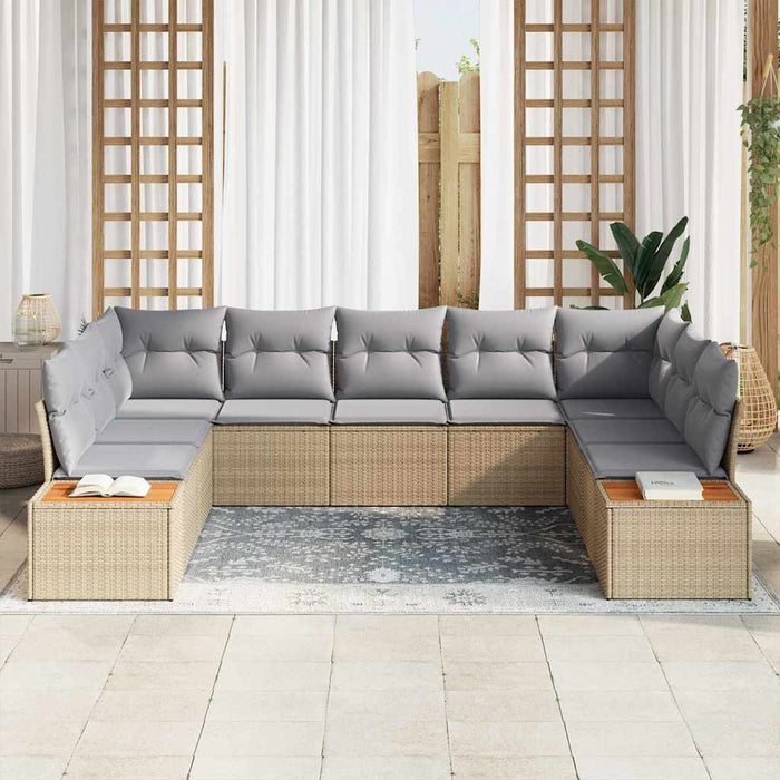 Set de canapele pentru grădină 5 pcs Beige și gri deschis - WALTI WALTI