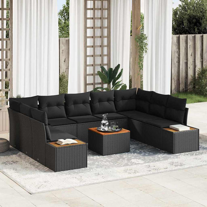 Set de canapele pentru grădină 6 pcs Negru 289 x 209 x 85 cm - WALTI WALTI