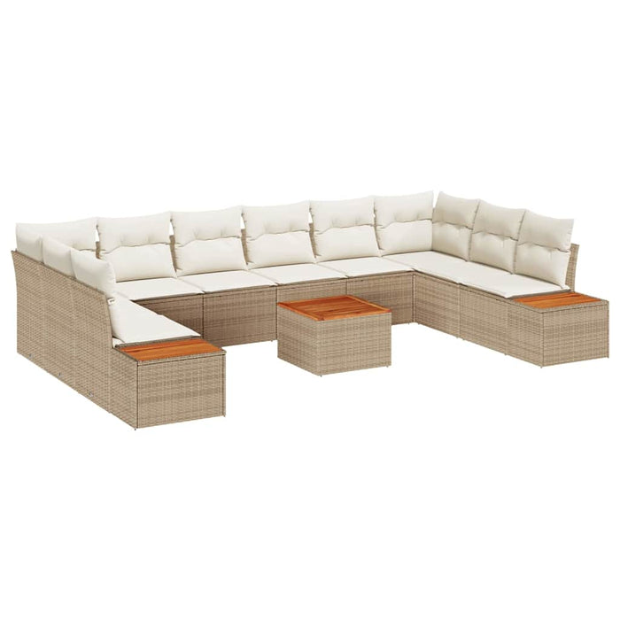 Set de canapele pentru grădină 10 pcs Bej și crem Poliratan - WALTI WALTI