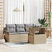 Set de canapele pentru grădină cu pernă 5 pcs Bej Rattan poli - WALTI WALTI