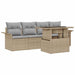 Set de canapele pentru grădină cu pernă 5 pcs Bej Rattan poli - WALTI WALTI