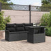Set de canapele pentru grădină cu pernă 5 pcs Negru Rattan poli - WALTI WALTI