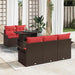 Set de canapele pentru grădină cu pernă 6 pcs Maro Poli Rattan - WALTI WALTI
