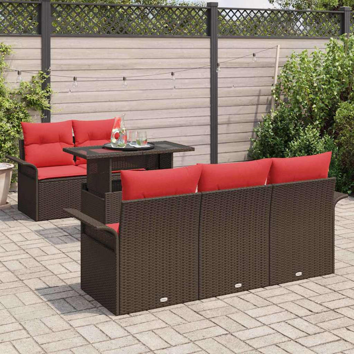 Set de canapele pentru grădină cu pernă 6 pcs Maro Poli Rattan - WALTI WALTI
