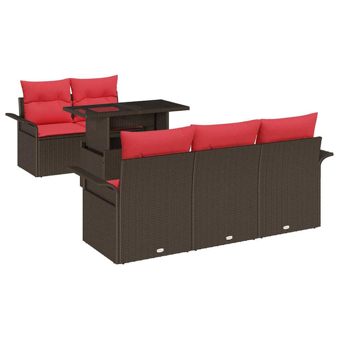 Set de canapele pentru grădină cu pernă 6 pcs Maro Poli Rattan - WALTI WALTI