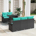 Set de canapele pentru grădină cu pernă 6 pcs Negru Poli Rattan - WALTI WALTI