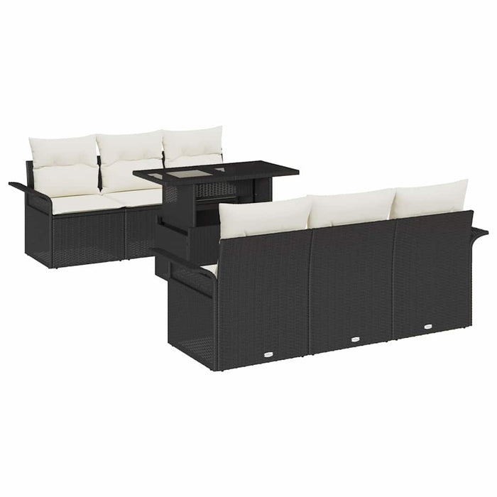 Set de canapele pentru grădină cu pernă 7 pcs Negru Rattan poli - WALTI WALTI