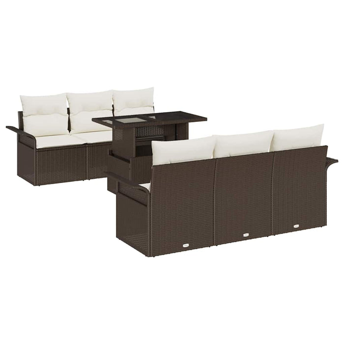 Set de canapele pentru grădină cu pernă 7 pcs Maro Rattan poli - WALTI WALTI