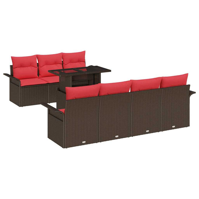 Set de canapele pentru grădină cu pernă 8 pcs Maro Poli Rattan - WALTI WALTI