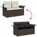 Set de canapele pentru grădină cu pernă 8 pcs Maro Rattan poli - WALTI WALTI