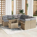 Set de canapele pentru grădină cu pernă 9 pcs Bej Rattan poli - WALTI WALTI