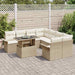 Set de canapele pentru grădină cu pernă 9 pcs Bej Rattan poli - WALTI WALTI