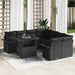 Set de canapele pentru grădină cu pernă 9 pcs Negru Rattan poli - WALTI WALTI
