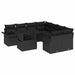 Set de canapele pentru grădină cu pernă 9 pcs Negru Rattan poli - WALTI WALTI