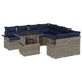 Set de canapele pentru grădină cu pernă 9 pcs Gri Poli Rattan - WALTI WALTI