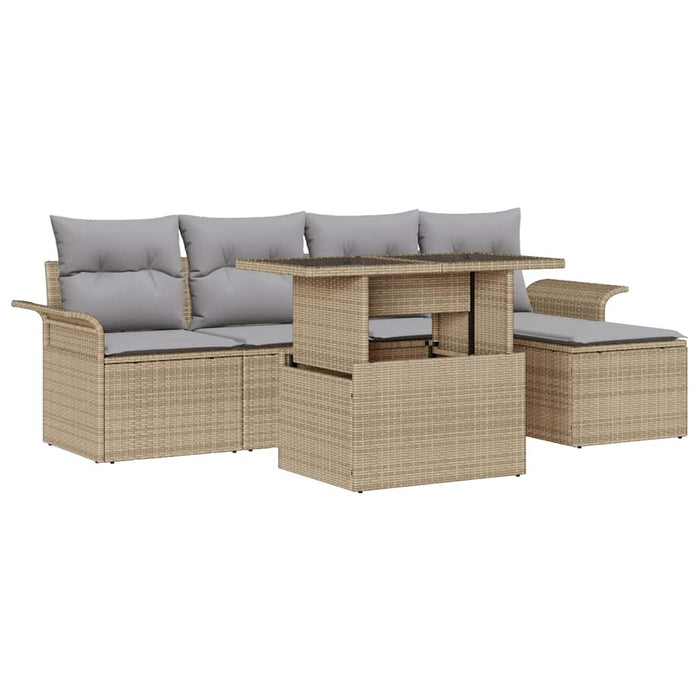 Set de canapele pentru grădină cu pernă 6 pcs Bej Rattan poli - WALTI WALTI