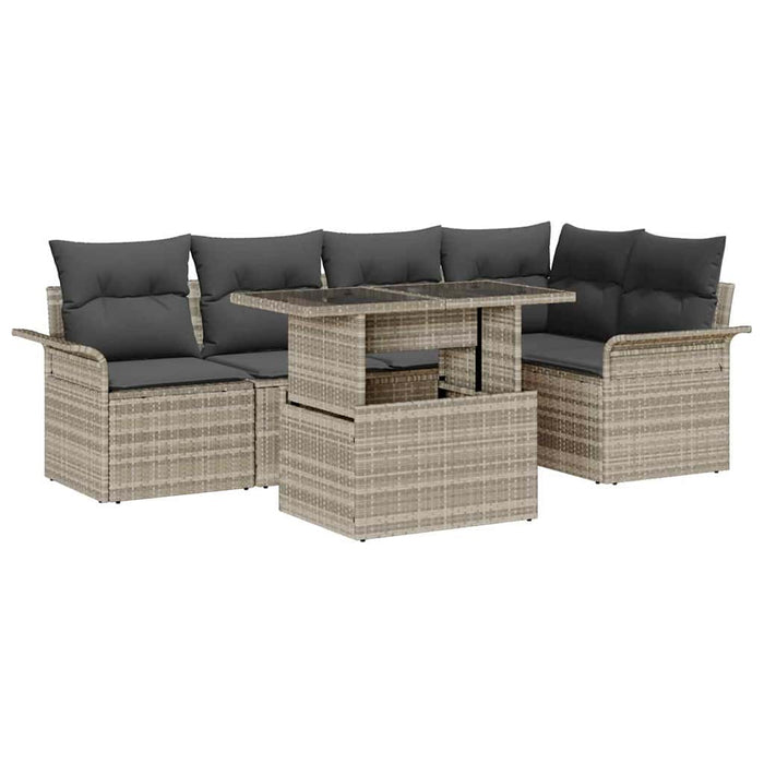Set de canapele pentru grădină 6 pcs Gri deschis Rattan poli - WALTI WALTI