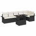 Set de canapele pentru grădină cu pernă 7 pcs Negru Rattan poli - WALTI WALTI