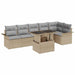 Set de canapele pentru grădină cu pernă 7 pcs Bej Rattan poli - WALTI WALTI