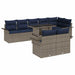 Set de canapele pentru grădină cu pernă 9 pcs Gri Poli Rattan - WALTI WALTI