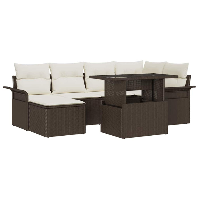 Set de canapele pentru grădină cu pernă 7 pcs Maro Rattan poli - WALTI WALTI