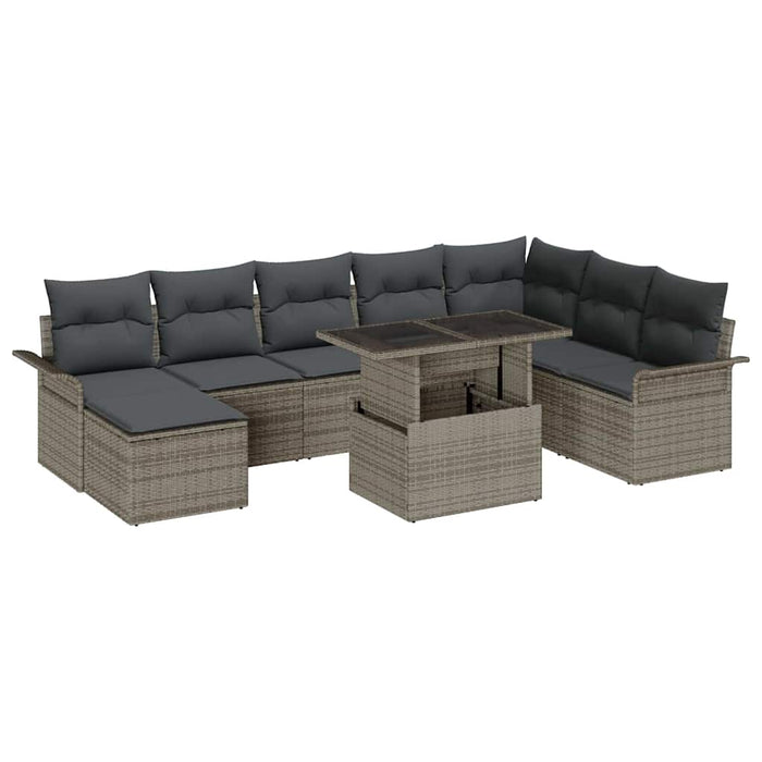 Set de canapele pentru grădină cu pernă cu depozitare 9 pcs Gri - WALTI WALTI