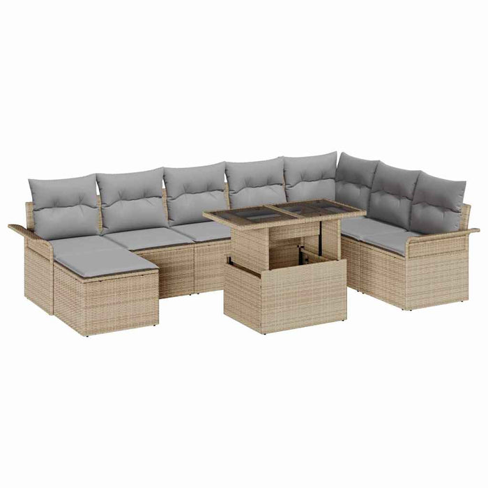 Set de canapele pentru grădină 9 pcs Beige și gri deschis - WALTI WALTI