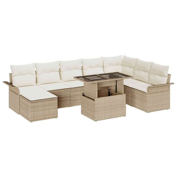Set de canapele pentru grădină cu pernă 9 pcs Bej, crem - WALTI WALTI