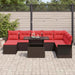 Set de canapele pentru grădină cu pernă 9 pcs Maro Poli Rattan - WALTI WALTI