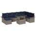 Set de canapele pentru grădină cu pernă 9 pcs Gri Poli Rattan - WALTI WALTI